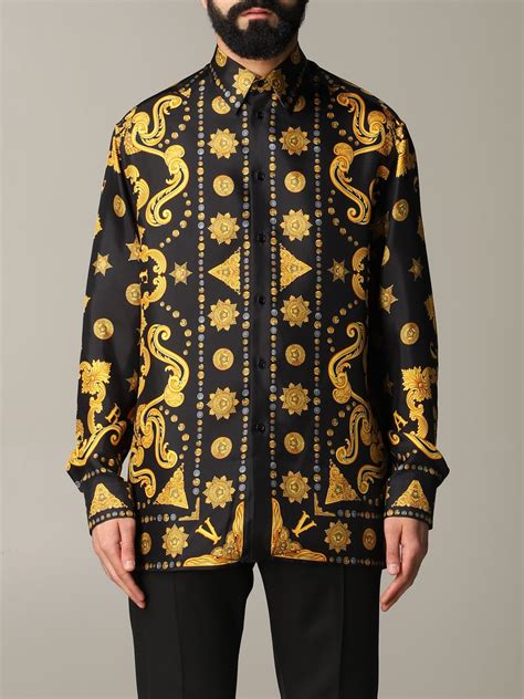 chemise soie homme versace|Versace .